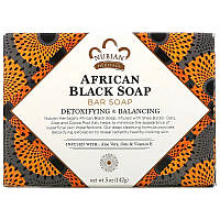 Африканское черное мыло Nubian Heritage "African Black Soap" кусковое, детокс и уход (142 г)