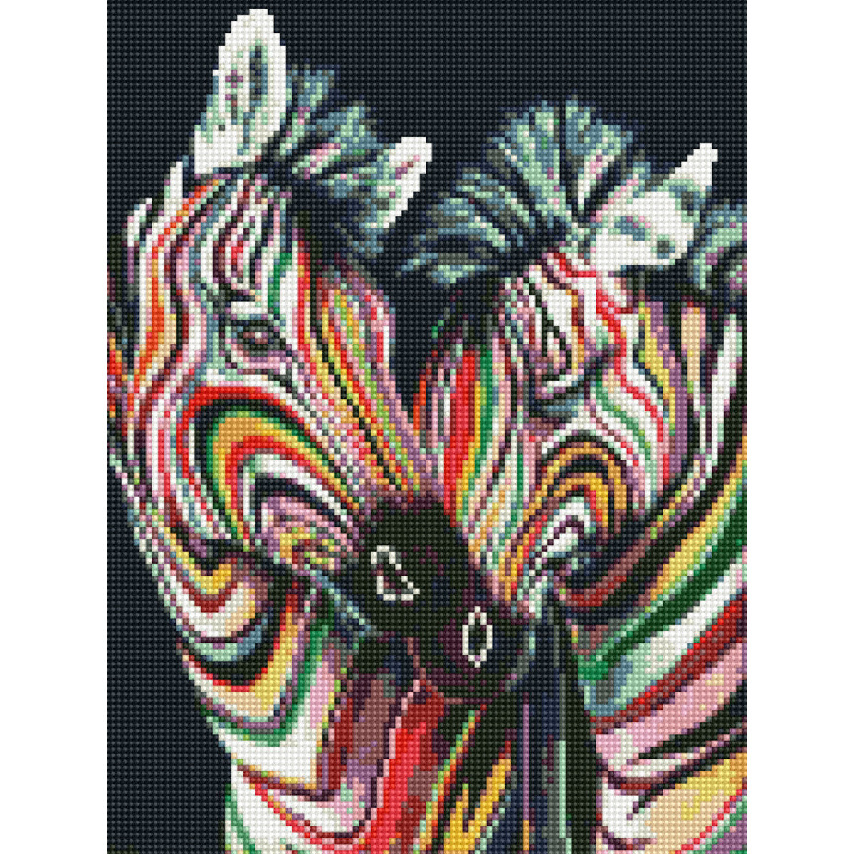 Алмазная мозаика HX043 Кольорові зебри, 30 х 40 см Strateg алмазная картина melmil - фото 1 - id-p1606885601