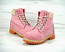 Жіночі черевики рожеві зимові Timberland Pink (03957), фото 5