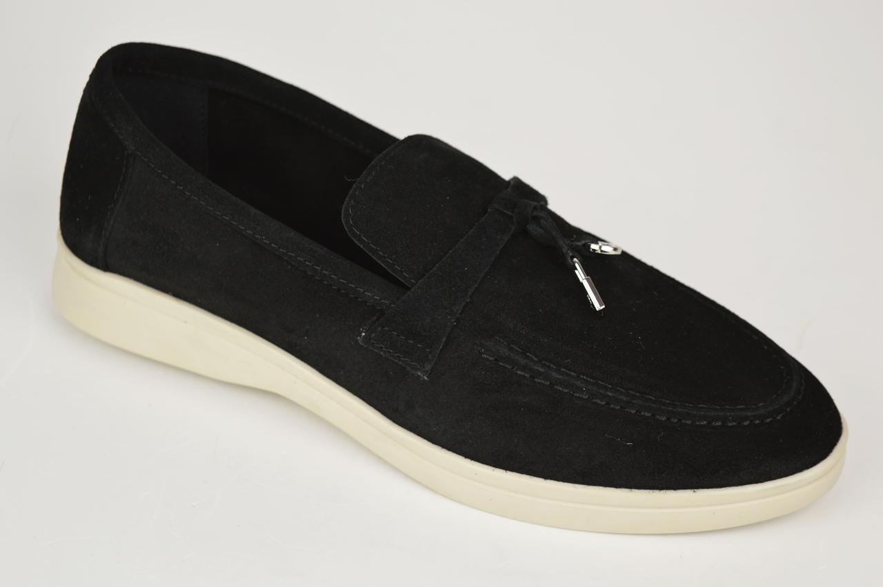 Лофери жіночі Lonza 3041 40 Чорні замша 37