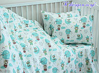 Комплект постельного белья в кроватку для новорожденных Турция хлопок 110*140 К звездам