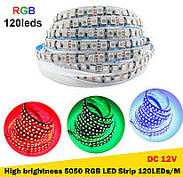 Світлодіодна стрічка RGB 5050 ip20 120led/m багатобарвна преміум
