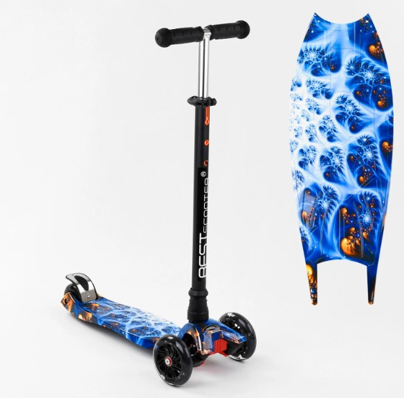Самокат Best Scooter MAXI трубка керма алюмінієва, зі світними колесами