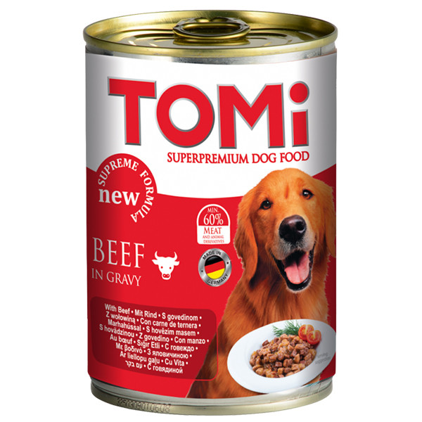 TOMi Beef ТОМІ ЯЛОВИНА супер преміум корм, консерви для собак - 400 г