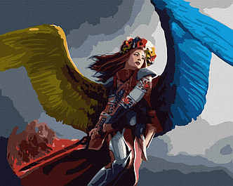 Картина за номерами "Українська захисниця" Ідейка KHO4858 40х50 см.