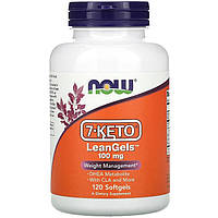 7-КЕТО NOW Foods "7-KETO LeanGels" 100 мг, контроль веса (120 гелевых капсул)