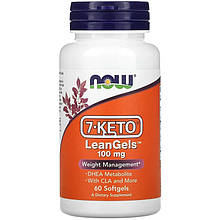 7-КЕТО NOW Foods "7-KETO LeanGels" 100 мг, контроль ваги (60 гелевих капсул)