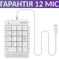 Цифрова клавіатура (кейпад) A4Tech FK13P USB біла, цифровий блок клавіатури