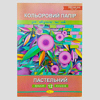 Набор цветного картона "Пастельный" премиум А4, 12 листов КПП-А4-12 (25)