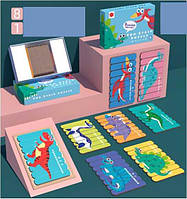 Игрушка Пазлы деревянные С 49378 Динозавры , пазлы-палочки, двухсторонние, в коробке