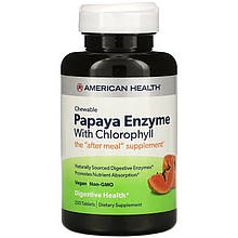 Папая з хлорофілом AMERICAN HEALTH "Chewable Papaya Enzyme with Chlorophyll" (250 жувальних таблеток)