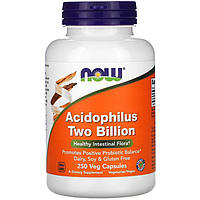 Ацидофилус NOW Foods "Acidophilus Two Billion" 2 млрд КОЕ, здоровая микрофлора кишечника (250 капсул)