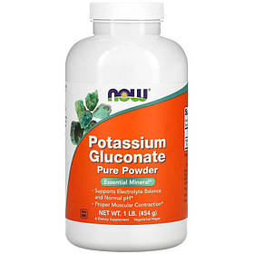 Глюконат калію NOW Foods "Potassium Gluconate Pure Powder" чистий порошок (454 г)
