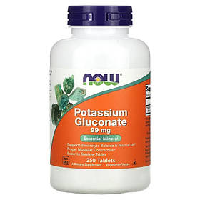 Глюконат калію NOW Foods "Potassium Gluconate" 99 мг (250 таблеток)