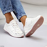 Хитовые белые миксовые дышащие женские кроссовки с рефлективными вставками (обувь женская), фото 7