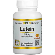 Лютеїн із зеаксантином California GOLD Nutrition "Lutein with Zeaxanthin" для зору, 20 мг (120 капсул)