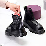 Модные черные летние женские ботинки босоножки "мартинсы" на утолщенной подошве 36-23,5 см (обувь женская), фото 4