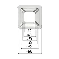 Платформа універсальна квадратна для вбудованих світильників розмірами 50-90 мм (крок 10 мм)