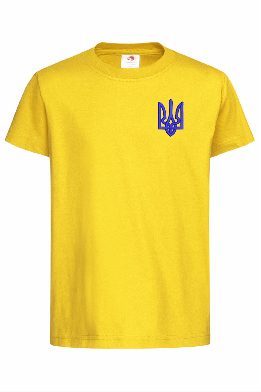 Чоловіча футболка з вишивкою Тризуб, жовта