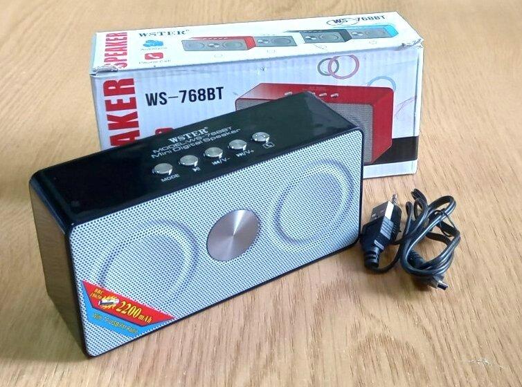 FM Радио, Bluetooth Колонка WS-768BT, FM Радио, MP3 (TF/USB), AUX ...