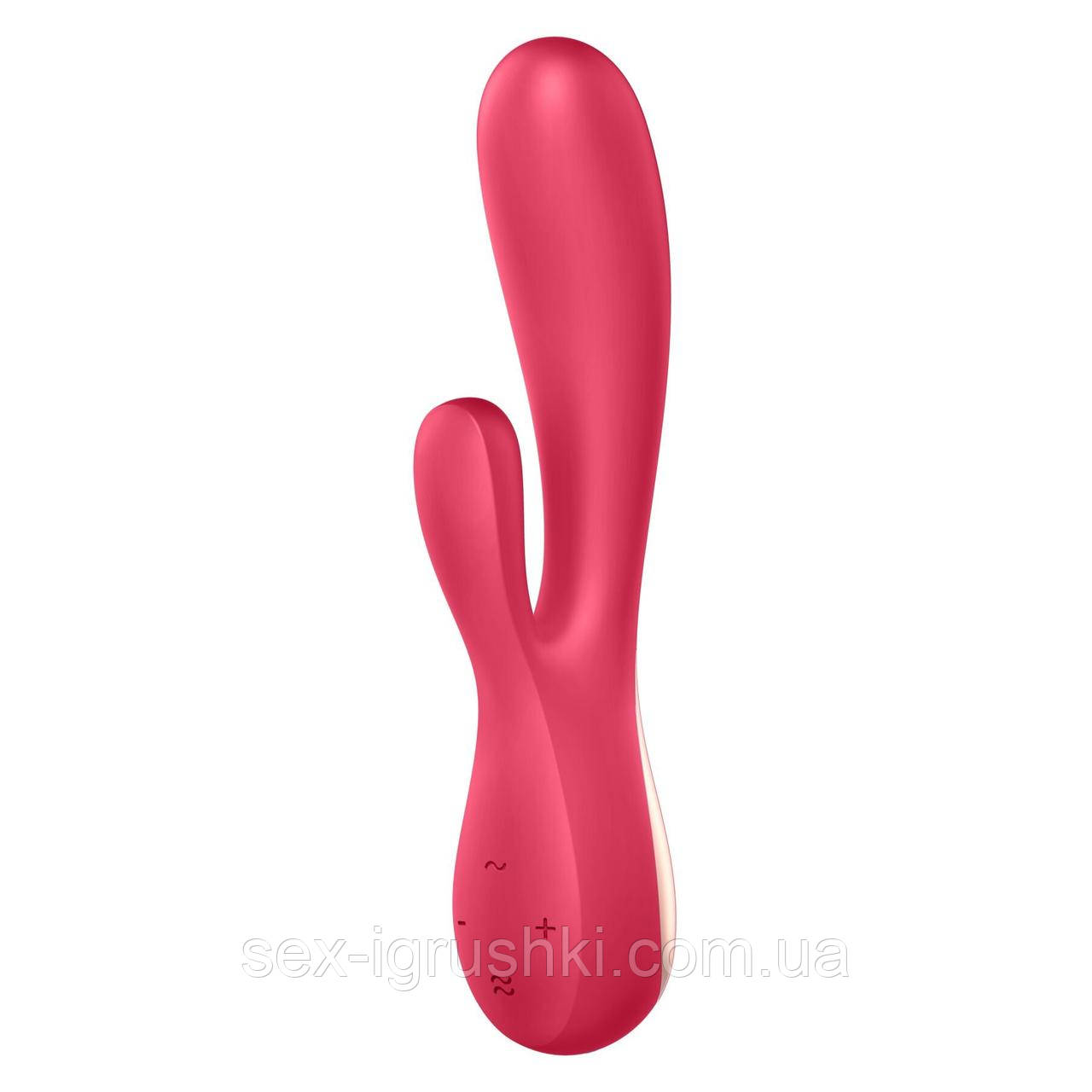 Смарт вібратор-кролик Satisfyer Mono Flex Red, 2 мотори, керування через інтернет SO3900
