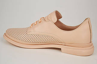 Туфли перфорированные Evromoda 14133 36 Пудра кожа, фото 3
