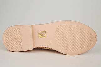 Туфли перфорированные Evromoda 14133 36 Пудра кожа, фото 4