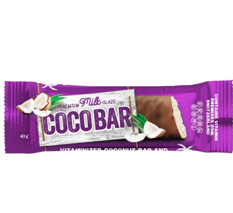 Coco Bar, батончик, добавка дієтична, вітамінна, в молочній ...
