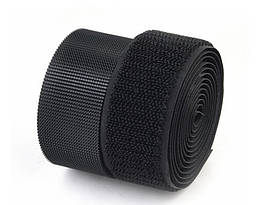 Липучка для одягу та взуття Нейлон преміум якості Італія ширина 2см колір Чорний