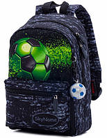 Дитячий рюкзак для дитячого садочку маленький хлопчику сірий із зеленим М'ячом Winner One SkyName 1105