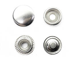 Кнопка металева Каппа 12,5мм Туреччина колір нікель (50 шт. у пакованні)