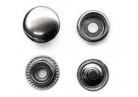 Кнопка металева Каппа 12,5мм Туреччина колір темний нікель (50 шт в упаковці)