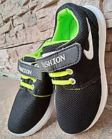 Кроссовки Nike fashion сетка с салатовыми шнурками и липучкой