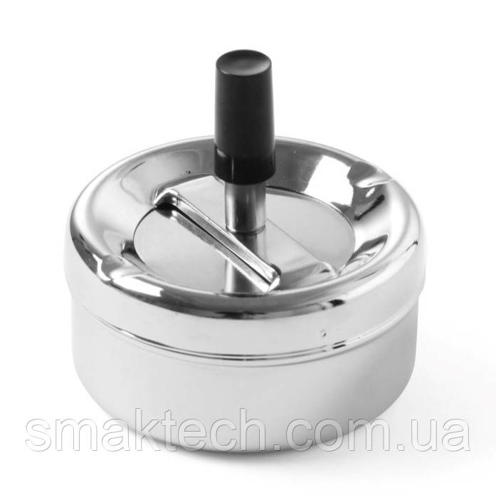 Попільниця з кришкою і кнопкою для відкритих терас повітрозахищена Ø90х45 мм HENDI 440209, фото 1