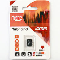 Карта памяти MicroSDHC Mibrand 4Gb class 6