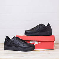 Обувь черная мужская Найк Аир Форс 1 черные. Кроссовки мужские низкие весна лето Nike Air Force 1 черные