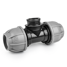 Трійник для труб PE, 25 мм, PN10, з внутрішньою 
резбой 1", DSRA10T25F1