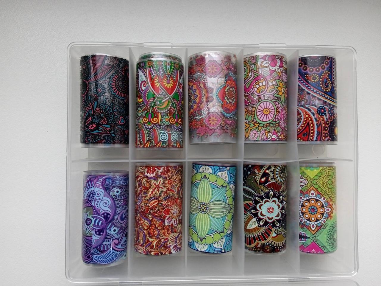 Новинка!Набір фольги для манікюру з малюнками,10 штук в упаковці