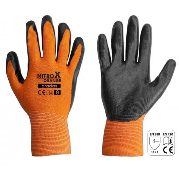 Рукавички захисні NITROX ORANGE нітрил, розмір 11, RWNO11