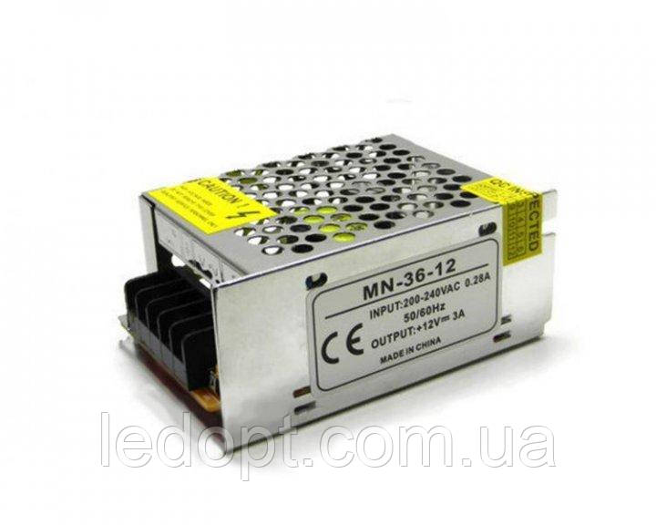 Блок живлення 12V 36W LED стрічки 3A MN-36-12