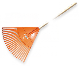 Граблі віялові - 22 зубці, держак дерев'яний, KT-CX22H