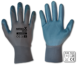 Рукавички захисні NITROX GRAY нітрил, розмір 9, RWNGY9