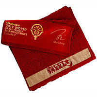 Полотенце для настольного тенниса DHS AT04 Ma Long, Полотенце для пинг понга, Теннисное красное полотенце