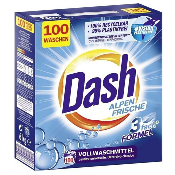 Пральний порошок Dash Alpen Frische 6 кг 100 прань