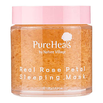 Оновлююча нічна маска з пелюстками троянди PureHeal's Real Rose Petal Sleeping Mask 100 мл