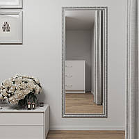 Серебристо-белое зеркало в полный рост 170х70 Black Mirror в гардероб