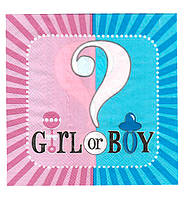 Салфетки бумажные "Boy or girl?", 15 шт., размер - 33х33 см
