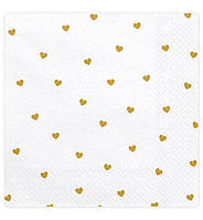 Салфетки бумажные "Hearts", 20 шт., размер - 33х33 см