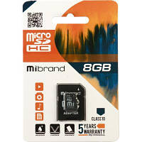 Карта памяти microSDHC Mibrand 8GB Class 10 (с адаптером)