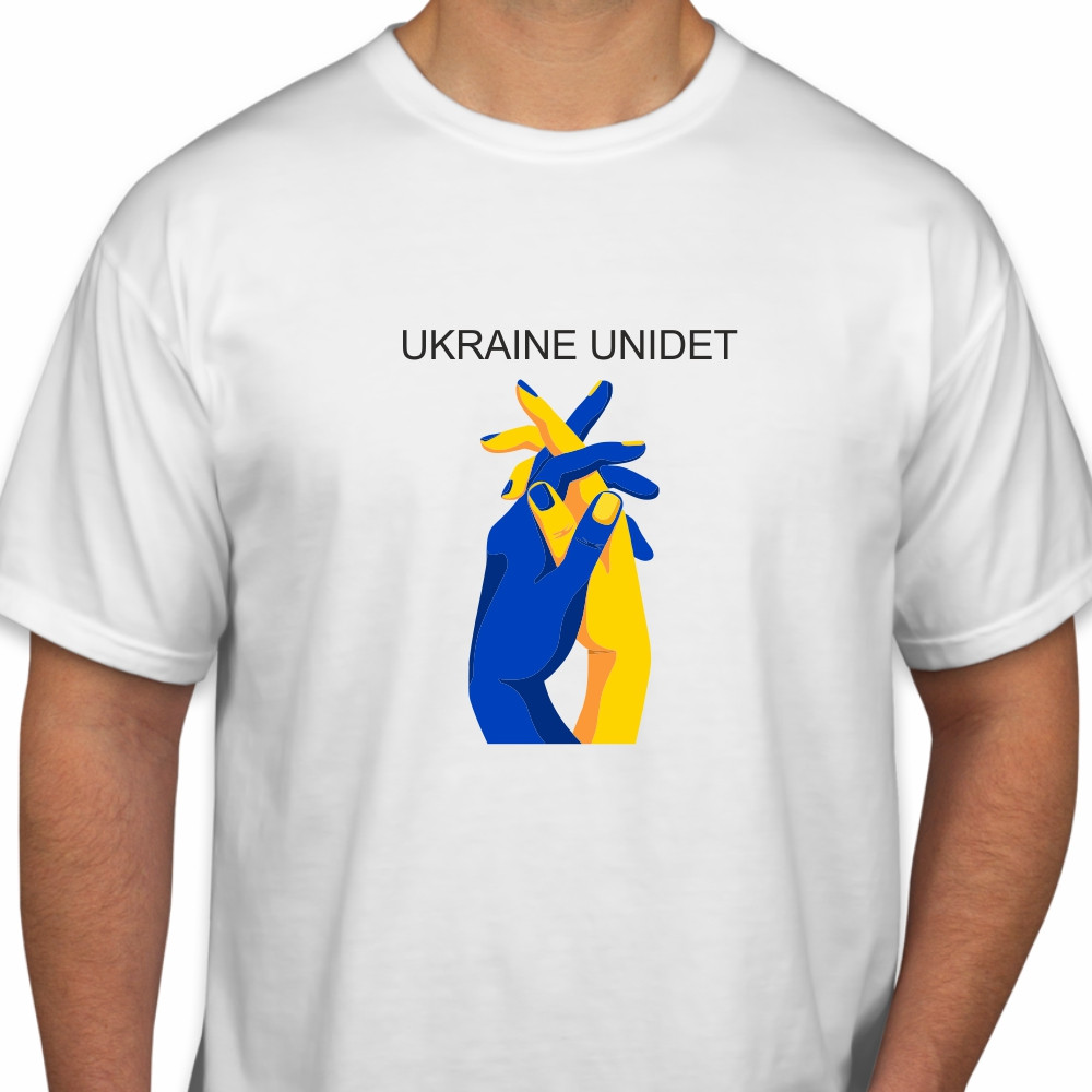 Футболка чоловіча біла "Україна єдина!", фото 1